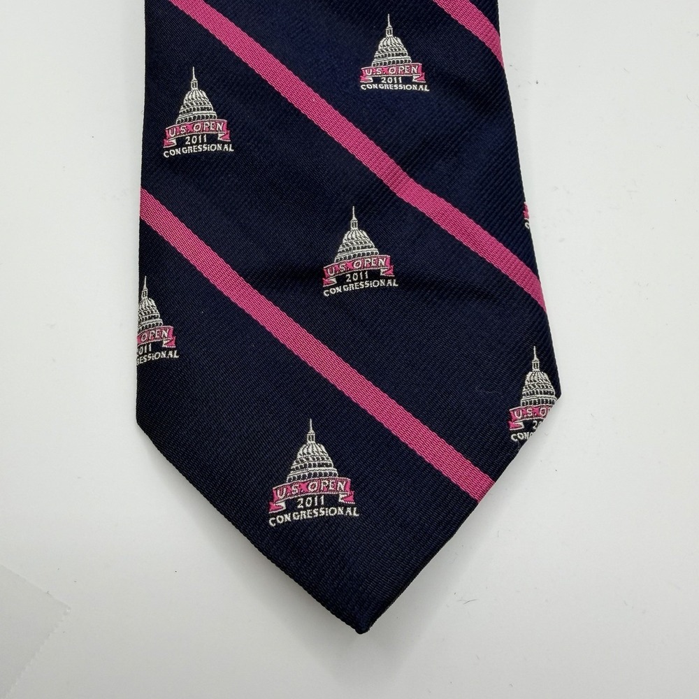 Polo Ralph Lauren 2011 US Open Congressional Tennis 100% Silk Handmade in Italy